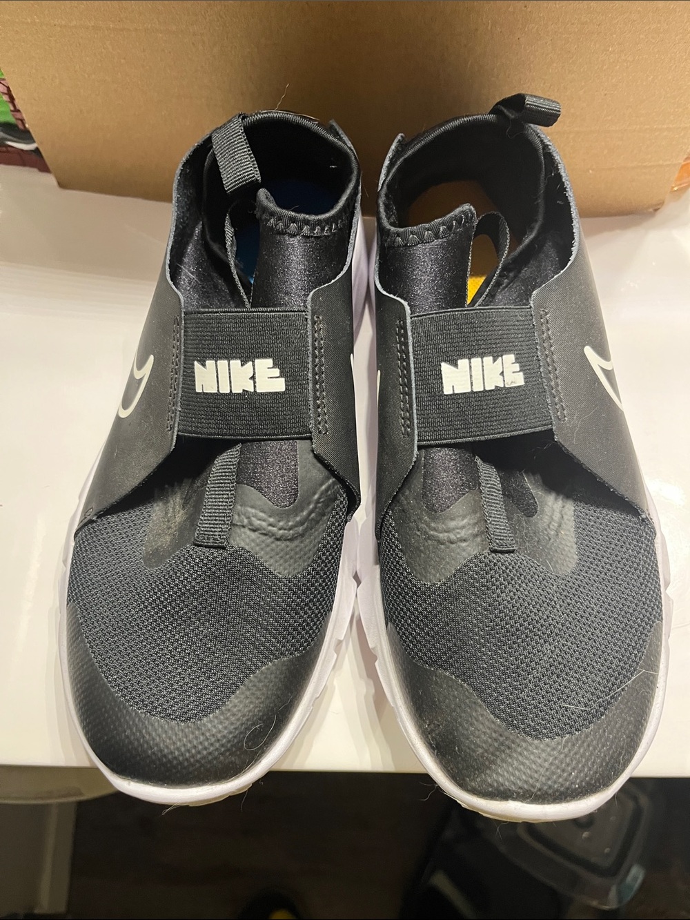 Nike Kids Black & White Slip-On Sneakers